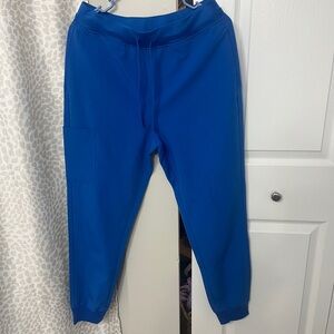 Vibrant Blue Scrub Jogger Pants with Drawstring